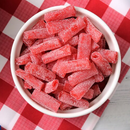 Sour Punch Chewy Strawberry Fruit Flavored Candy Bites Perspective: top