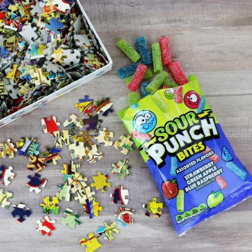 Sour Punch King Size Assorted Flavors Candy Bites Perspective: top
