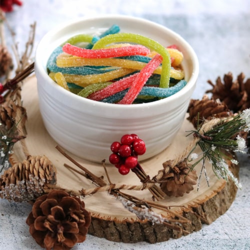 Sour Punch King Size Chewy Rainbow Candy Straws Perspective: top