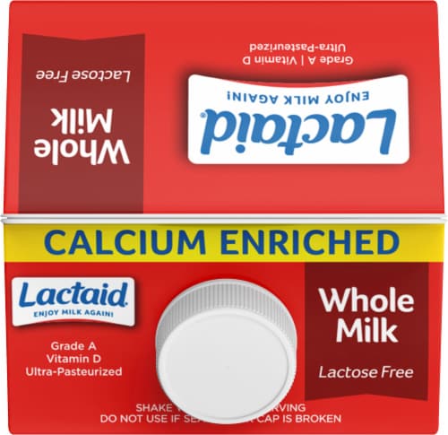 Lactaid 100% Lactose Free Calcium Enriched Milk Perspective: top