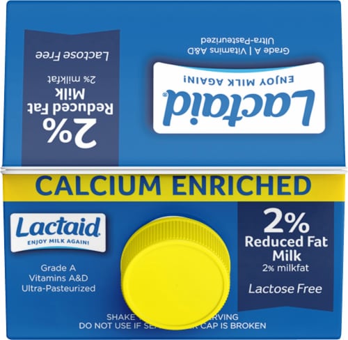 Lactaid® 100% Lactose Free Calcium Fortified 2% Reduced Fat Milk Perspective: top