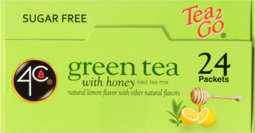 4C® Sugar Free Green Tea with Honey Tea2Go® Iced Tea Mix Perspective: top
