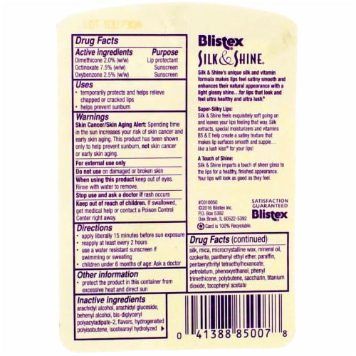 Blistex® Silk & Shine® Enhancement Series® Lip Protectant Stick Perspective: top