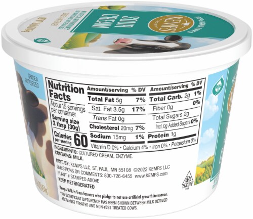 Kemps Cultured Smooth & Creamy Sour Cream Perspective: top