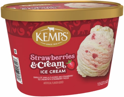 Kemps Strawberries & Cream Ice Cream Perspective: top