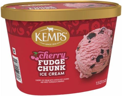 Kemps Cherry Fudge Chunk Ice Cream Perspective: top