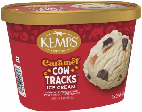 Kemps Caramel Cow Tracks Ice Cream Perspective: top