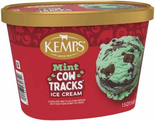 Kemps Mint Cow Tracks Ice Cream Perspective: top