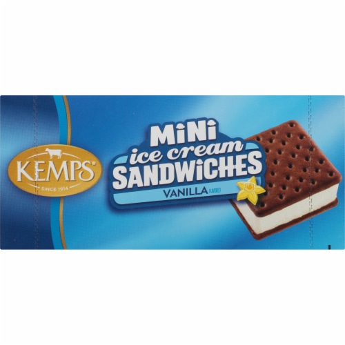 Kemps Vanilla Mini Ice Cream Sandwiches Perspective: top