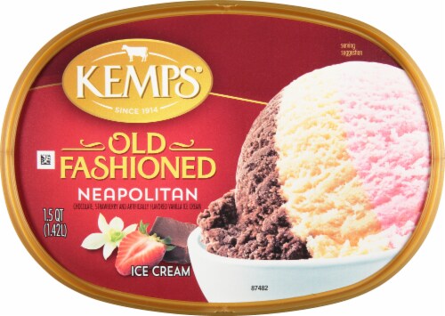 Kemps Old Fashioned Neapolitan Ice Cream Tub Perspective: top