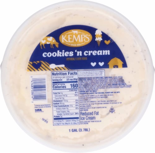 Kemps Family Size Cookies'n Cream Ice Cream Perspective: top