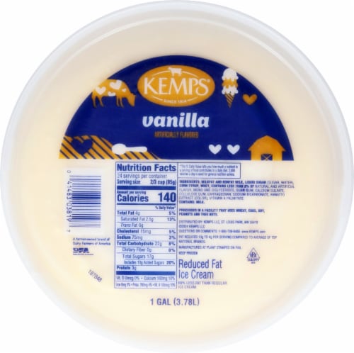 Kemps Family Size Vanilla Ice Cream Perspective: top