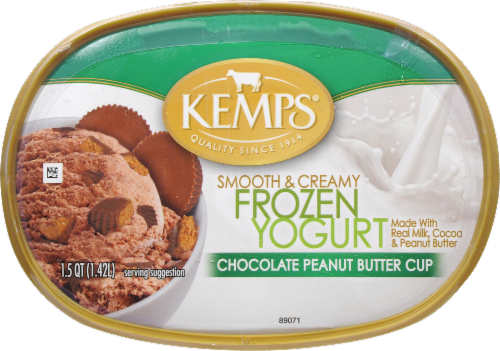 Kemp's Chocolate Peanut Butter Cup Frozen Yogurt Tub Perspective: top