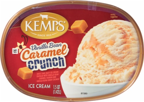 Kemps® Vanilla Bean Caramel Crunch Ice Cream Tub Perspective: top