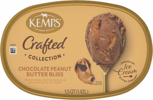 Kemps® Simply Crafted Chocolate Peanut Butter Bliss Ice Cream Tub Perspective: top