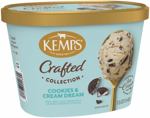 Kemps Crafted Collection Cookies & Cream Dream Ice Cream Perspective: top