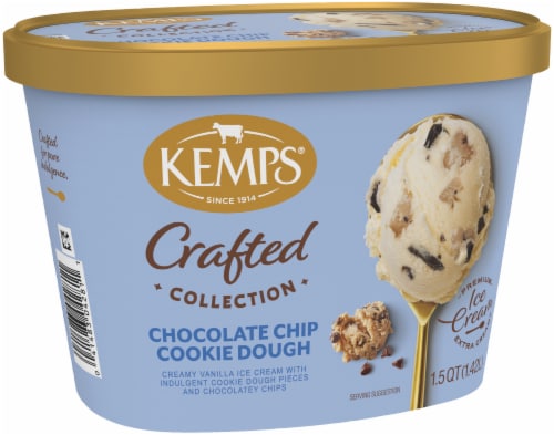 Kemps Crafted Collection Chocolate Chip Cookie Dough Ice Cream Perspective: top