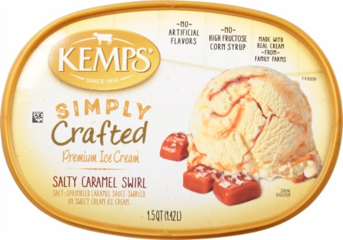 Kemps® Simply Crafted Salty Caramel Swirl Premium Ice Cream Perspective: top