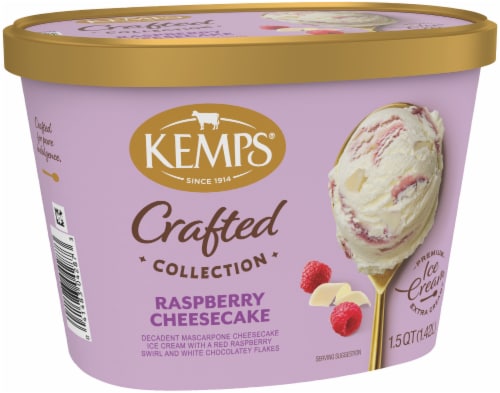 Kemps Crafted Collection Raspberry Cheesecake Ice Cream Perspective: top