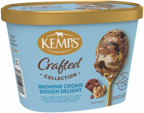 Kemps Crafted Collection Brownie Cookie Dough Delight Ice Cream Perspective: top