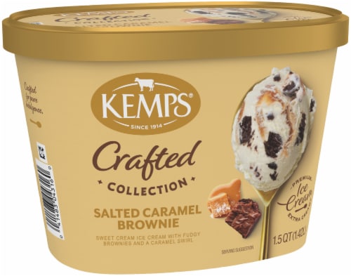 Kemps Crafted Collection Salted Caramel Brownie Ice Cream Perspective: top