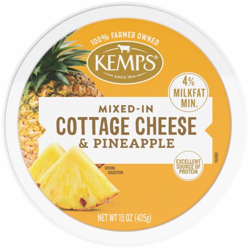 Kemps Pineapple Cottage Cheese - 15 Oz Perspective: top