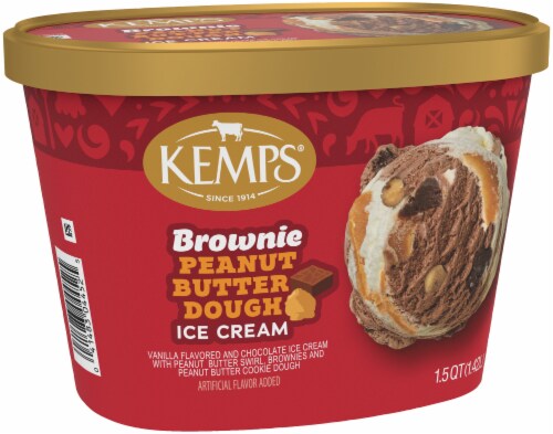 Kemps Brownie Peanut Butter Dough Ice Cream Perspective: top