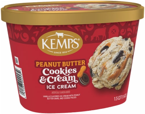 Kemps Peanut Butter Cookies & Cream Ice Cream Perspective: top