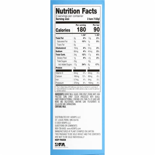 Kemps Fudge Ice Cream Bars Perspective: top