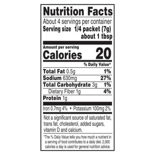 Ortega Fish Taco Seasoning Mix Perspective: top