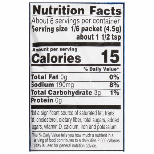 Ortega Taco Less Sodium Seasoning Mix Perspective: top