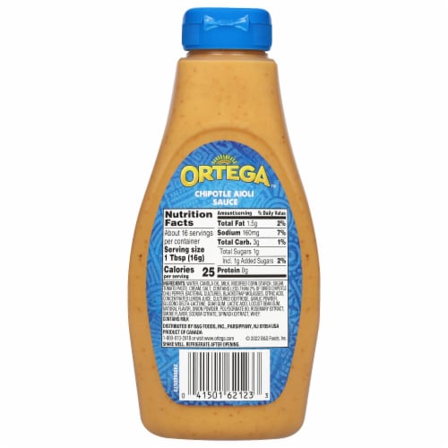 Ortega Medium Chipotle Aioli Sauce Perspective: top