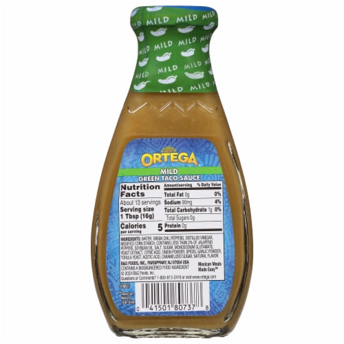 Ortega Mild Green Taco Sauce Perspective: top
