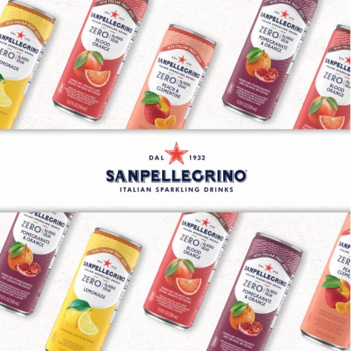 Sanpellegrino Italian Sparkling Drink Zero Sugar Lemonade Beverage Perspective: top