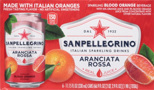 S. Pellegrino Aranciata Rossa Sparkling Blood Orange Beverage Perspective: top