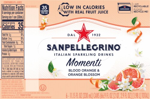 S. Pellegrino® Italian Momenti Sparkling Drink - Blood Orange & Orange Blossom Perspective: top