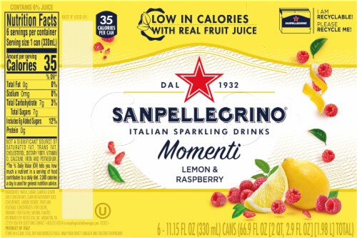 S. Pellegrino® Momenti Lemon & Raspberry Sparkling Drink Perspective: top