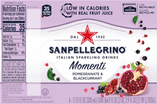 S. Pellegrino Momenti Pomegranate & Blackcurrant Italian Sparkling Drink Perspective: top