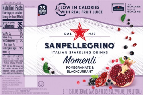 S. Pellegrino Momenti Pomegranate & Blackcurrant Italian Sparkling Drink Perspective: top