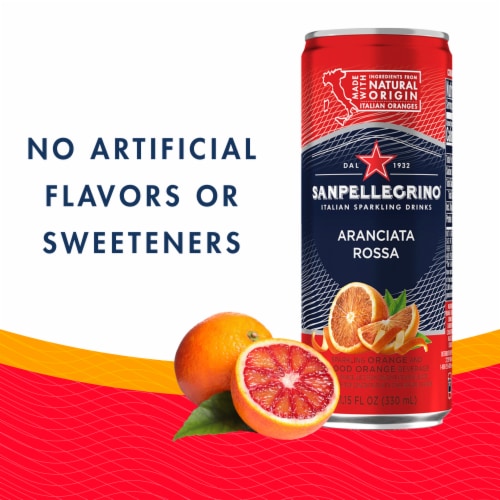 S. Pellegrino Aranciata Rossa Sparkling Water Perspective: top