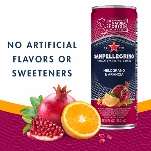 Sanpellegrino Italian Sparkling Drink Pomegranate Orange Perspective: top