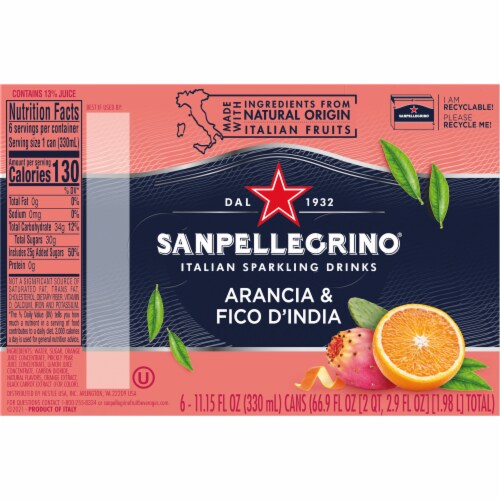 Sanpellegrino® Orange & Prickly Pear Italian Sparkling Drink Perspective: top