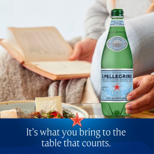 S.Pellegrino Sparkling Natural Mineral Water Plastic Bottle Perspective: top