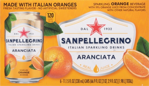 Sanpellegrino® Aranciata Sparkling Orange Beverage Perspective: top