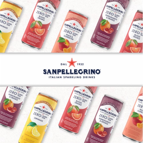 Sanpellegrino Italian Sparkling Drink Zero Sugar Blood Orange Perspective: top