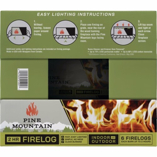 Pine Mountain Classic 2-Hour Fire Log 500-160-801 Pack of 6 Perspective: top