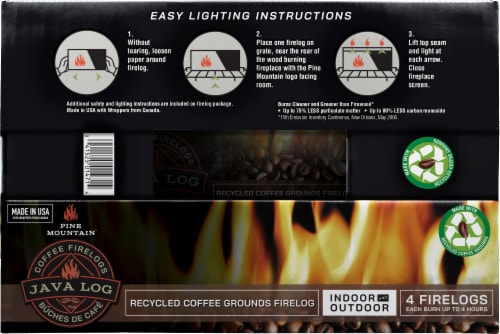 Pine Mountain Java Log 4-Hour Fire Logs Perspective: top