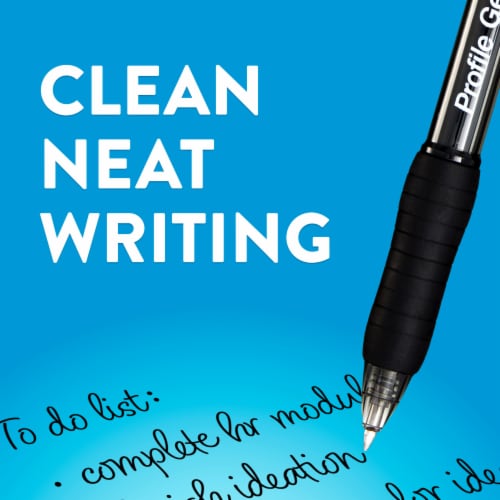 Paper Mate® Gel Pen, Profile Retractable Pen, 0.7mm, Blue, 2 Count Perspective: top