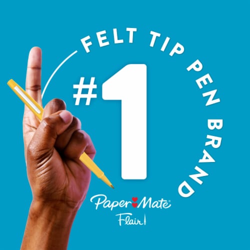 Paper Mate® Flair Felt Tip Pens, Medium Point (0.7mm), Business Colors, 4 Count Perspective: top