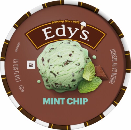 Edy's® Mint Chocolate Chip Ice Cream Tub Perspective: top
